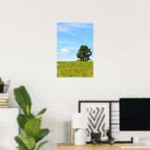 Boom in een Poster veld (Thuiskantoor)