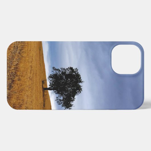 Boom in een tarweveld iPhone hoesje (Achterkant horizontaal)