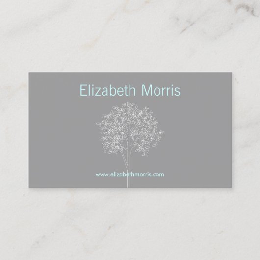 BOOM IN GRIJS/AQUA Visitekaartje (Voorkant)