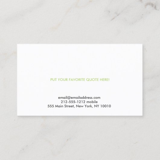 BOOM IN GROEN/GRIJS Visitekaartje (Achterkant)