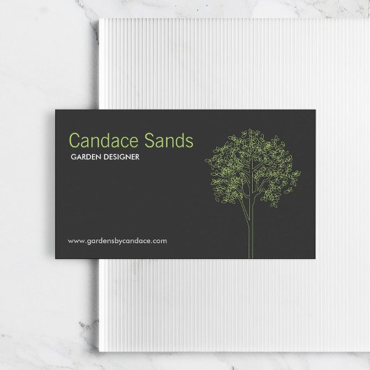 BOOM IN GROEN/GRIJS Visitekaartje