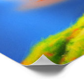 Boom in herfst op een Poster aan de heuvel (Hoek)