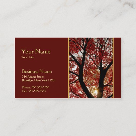 Boom in het najaar van het Visitekaartje (Voorkant)