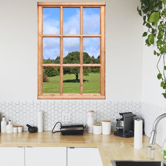 Boom in het Uitzicht van het Land van een Venster Poster