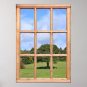 Boom in het Uitzicht van het Land van een Venster Poster (Voorkant)