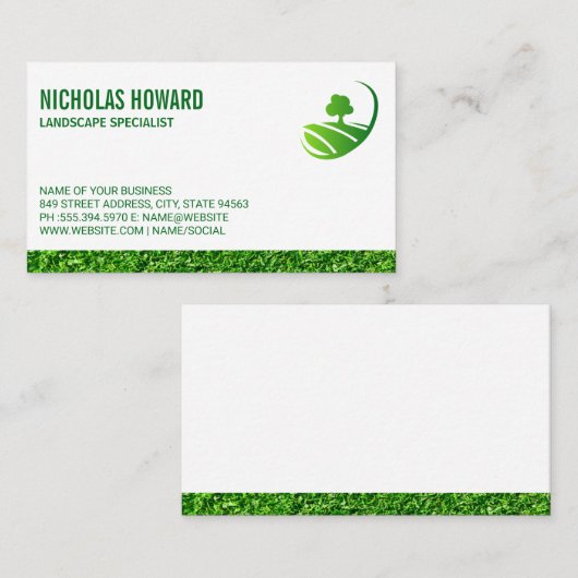 Boom in het veld van gras visitekaartje (Voorkant / Achterkant)