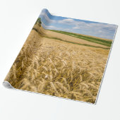 Boom in het Wheat Field Landscape Cadeaupapier (Uitgerold)