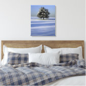 Boom in met sneeuw bedekt landschap canvas afdruk (Insitu (Slaapkamer))