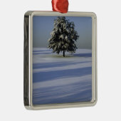 Boom in met sneeuw bedekt landschap metalen ornament (Rechts)