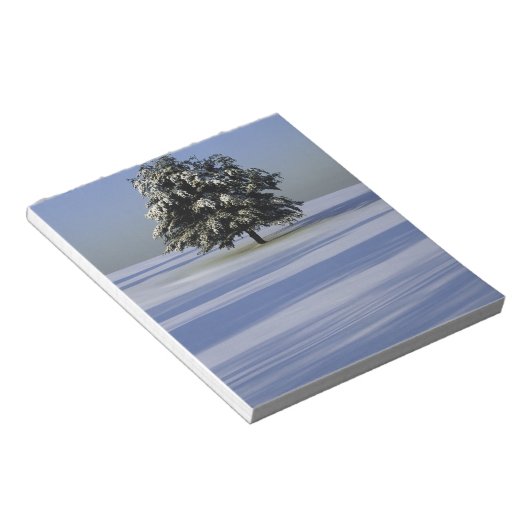 Boom in met sneeuw bedekt landschap notitieblok (Schuin)