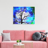 Boom in Moonlight Landschap Ingepakt Canvas Afdruk (Insitu (Woonkamer))