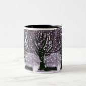 Boom in sneeuwmok tweekleurige koffiemok (Center)