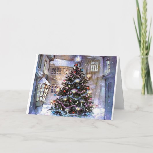 Boom in Stad Feestdagen Kaart (Voorkant)
