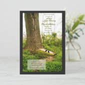 Boom in Swing Country Wedding Invitding w Birds Kaart (Staand voorkant)