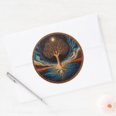 Boom in water ronde sticker (Envelop)