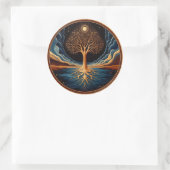 Boom in water ronde sticker (Tas)