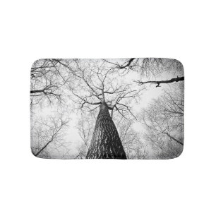 Boom in zwart-wit badmat