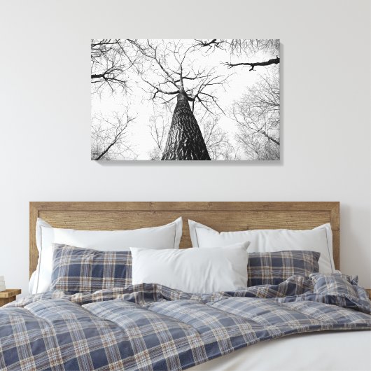 Boom in zwart-wit canvas afdruk (Insitu (Slaapkamer))