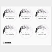 Boom, kersenbloesem ronde sticker (Vel)