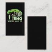 Boom-klimmer Toekomstige artiborist Funny Tree-kli Visitekaartje (Voorkant / Achterkant)