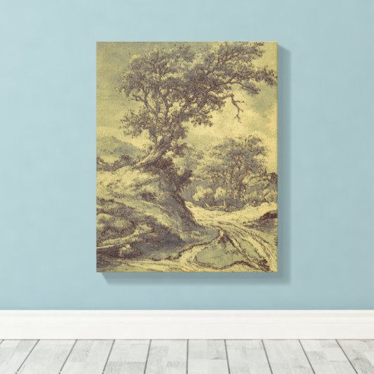 Boom  kunst - digitale afdruk gewijzigd canvas afdruk (Insitu (Houten vloer))