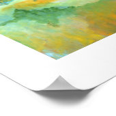 Boom Landschap Modern Blauwgroen Groen Blauw schil Poster (Hoek)