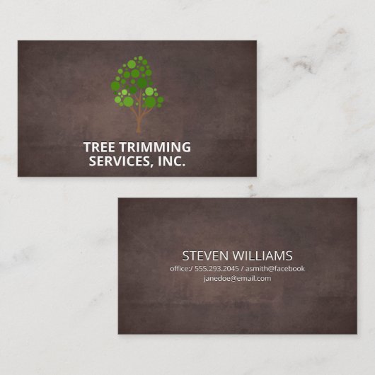 Boom | Landschapsontwerp | Achtergrond bruine text Visitekaartje (Voorkant / Achterkant)