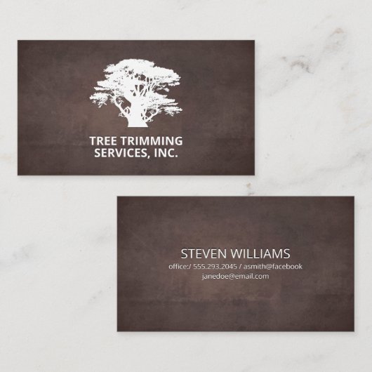 Boom | Landschapsontwerp | Achtergrond bruine text Visitekaartje (Voorkant / Achterkant)
