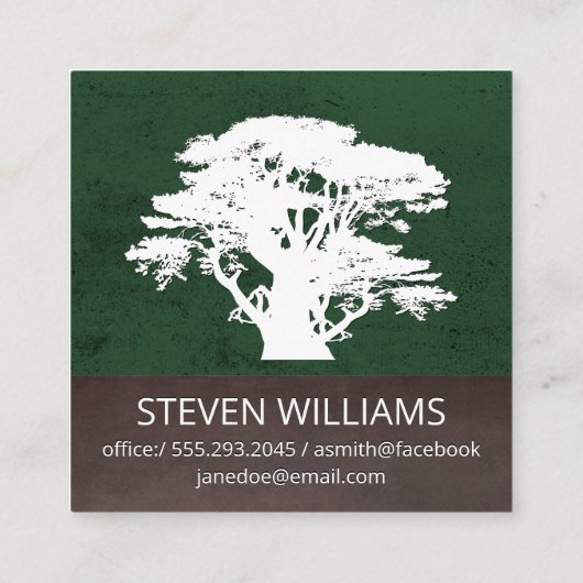 Boom | Landschapsontwerp Vierkante Visitekaartje (Achterkant)