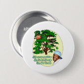 Boom Leprechaun Ronde Button 7,6 Cm (Voorkant /achterkant)