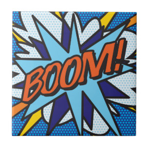 BOOM Leuke Retro Stripboek Pop Art Tegeltje
