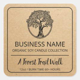 Boom Lijst Kraft Brown Soy Candle Labels