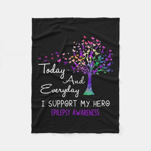 Boom-lint ik steun mijn Hero Epilepsy Bewustheid Fleece Deken (Voorkant)