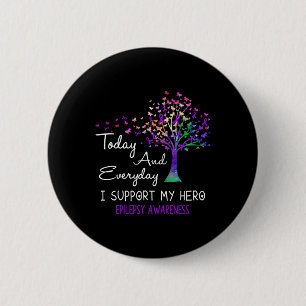 Boom-lint ik steun mijn Hero Epilepsy Bewustheid Ronde Button 5,7 Cm