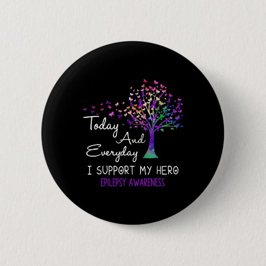 Boom-lint ik steun mijn Hero Epilepsy Bewustheid Ronde Button 5,7 Cm (Voorkant)