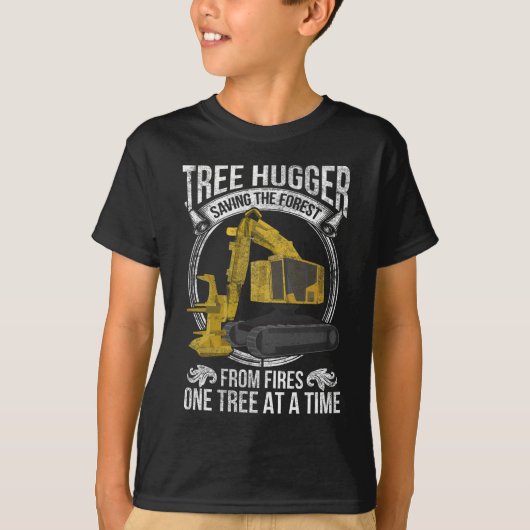 Boom Logging Joke Forestry Harvester T-shirt (Voorkant)