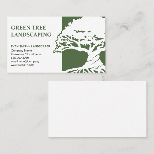 Boom Logo | Landschapsontwerp | Gardening Visitekaartje (Voorkant / Achterkant)