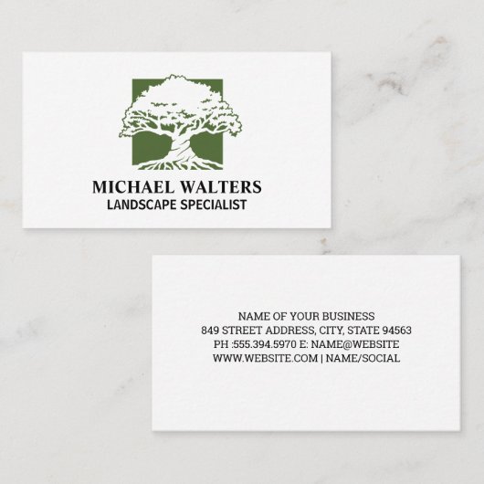 Boom Logo | Landschapsontwerp Visitekaartje (Voorkant / Achterkant)