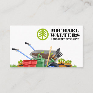 Boom Logo Wielvat Tuingereedschap Visitekaartje