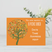 Boom met bladeren natuur Summer picnic lunchparty Kaart (Staand voorkant)