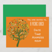 Boom met bladeren natuur Summer picnic lunchparty Kaart (Voorkant / Achterkant)
