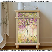 Boom met Bloemen Borduuraccenten EE5L Decoupage Tissuepapier