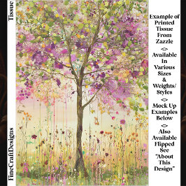 Boom met Bloemen Borduuraccenten EE5R Decoupage Tissuepapier