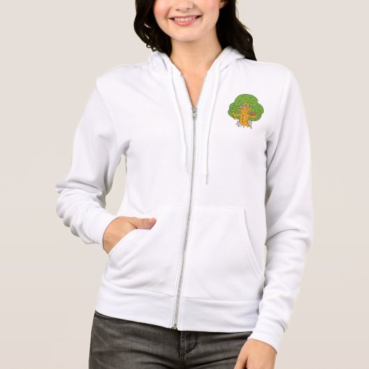 Boom met Bos Dieren Schattigee Natuur Hoodie (Voorkant)