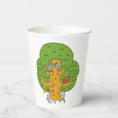 Boom met Bos Dieren Schattigee Natuur Papieren Bekers (Voorkant)