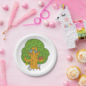 Boom met Bos Dieren Schattigee Natuur Papieren Bordje (Feest)