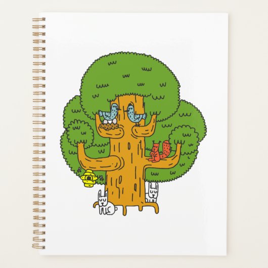 Boom met Bos Dieren Schattigee Natuur Planner (Voorkant)