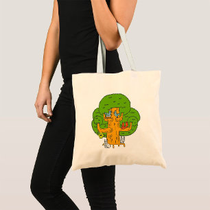 Boom met Bos Dieren Schattigee Natuur Tote Bag