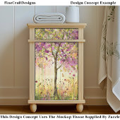 Boom met geborduurde bloemaccenten EE5R Decoupage Tissuepapier