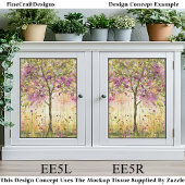 Boom met geborduurde bloemaccenten EE5R Decoupage Tissuepapier